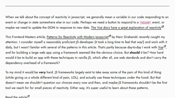 Reactivity in Vanilla Javascript