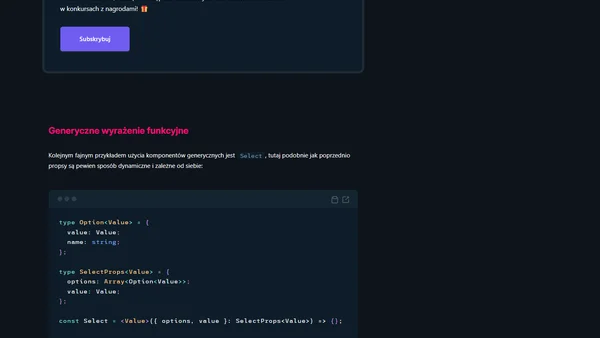 React & TypeScript - komponenty generyczne