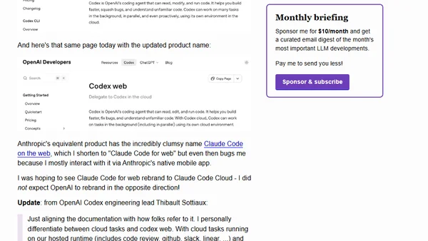 Codex cloud is now called Codex web