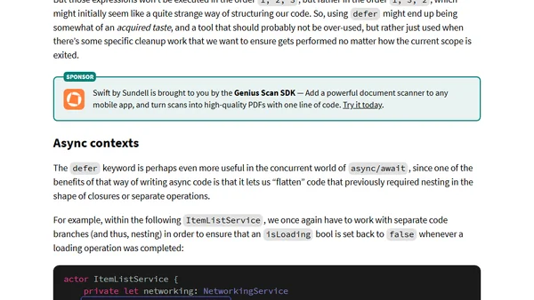 Using Swift’s defer keyword within async and throwing contexts