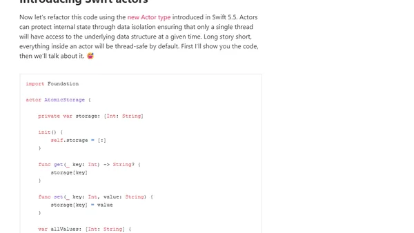 Swift actors tutorial - a beginner's guide to thread safe concurrency
