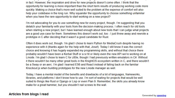 Using the right tool for the job