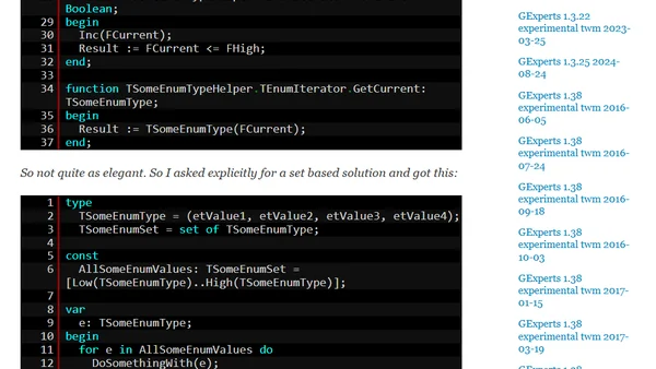 Enumerating enum types in Delphi AI answer