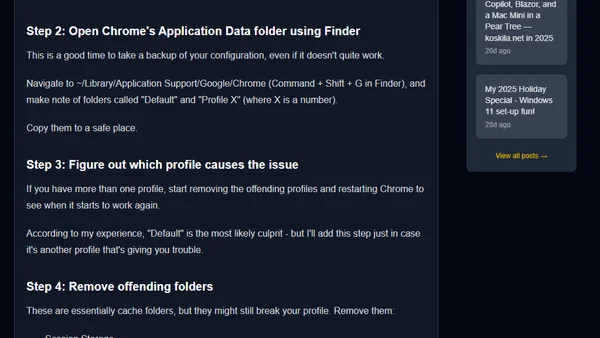 Chrome crashing on startup on mac OS? Easy fix!