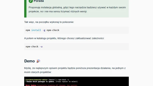 Narzędzia Świata: npm-check