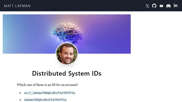 Distributed System IDs