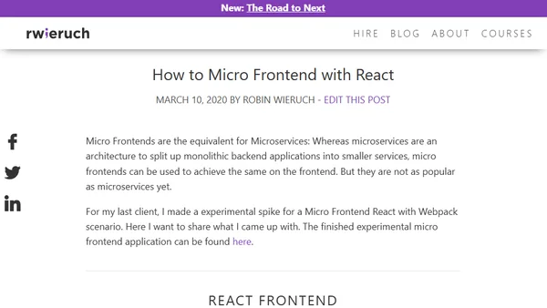 How to Micro Frontend with React