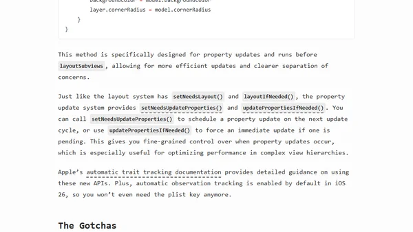 Automatic Observation Tracking in UIKit and AppKit: The Feature Apple Forgot to Mention