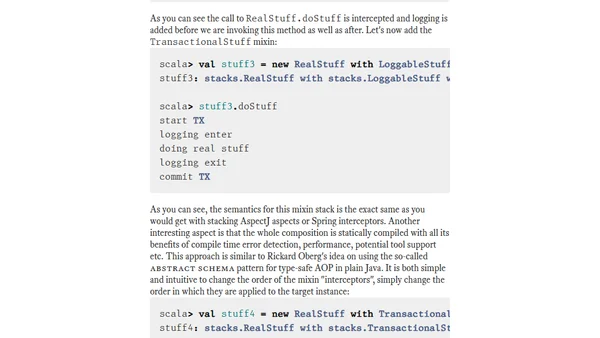 AOP-style Mixin Composition Stacks in Scala