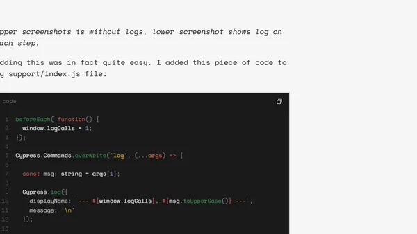 Improve your error screenshots in Cypress