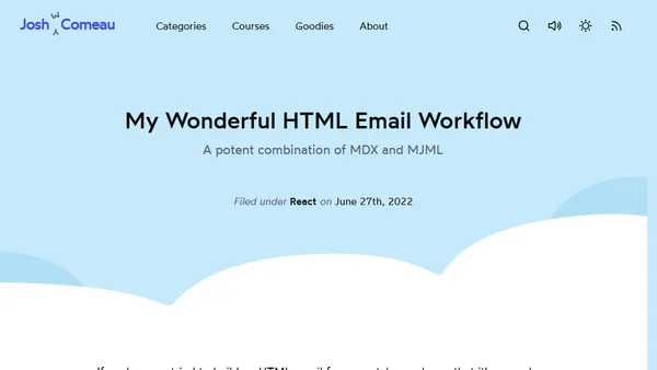 My Wonderful HTML Email Workflow