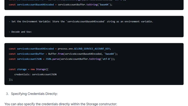 Securely Loading Credentials for Google Cloud Storage in Node.js
