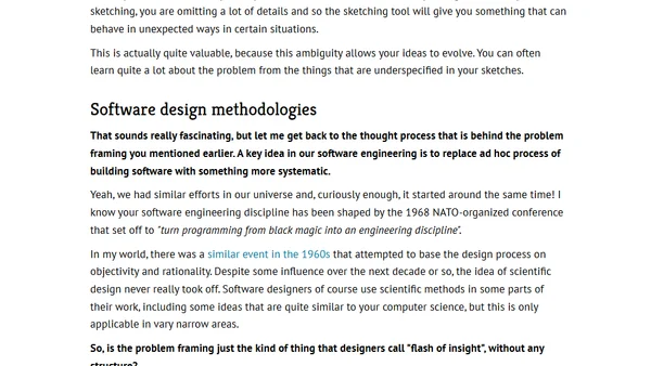 Software designers, not engineers: An interview from alternative universe