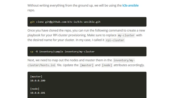 Automating Raspberry Pi K3s provisioning with Ansible