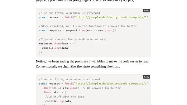 Promises 101  and Fetch, Axios and $.ajax