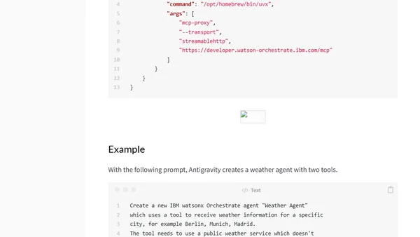 Developing watsonx Orchestrate Agents with Antigravity