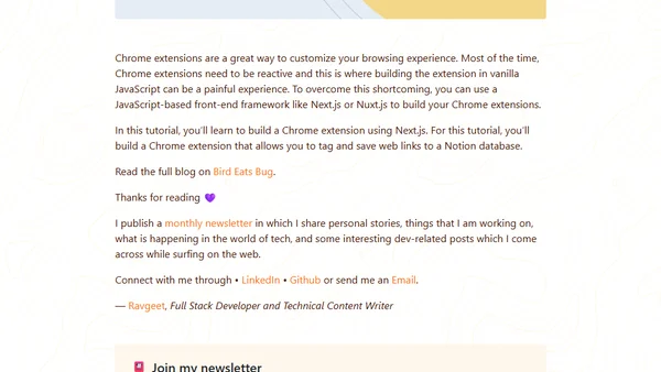 Build a Chrome Extension in Next.js and Notion API