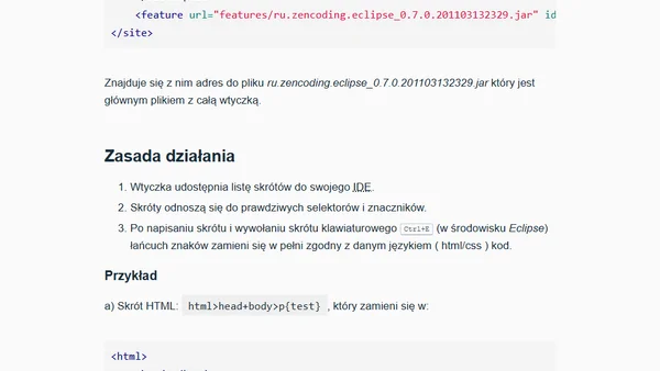 Zen-Coding — szybsze pisanie w językach HTML i CSS