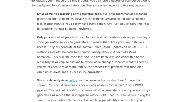 Practical adoption of generative AI as part of your software development lifecycle