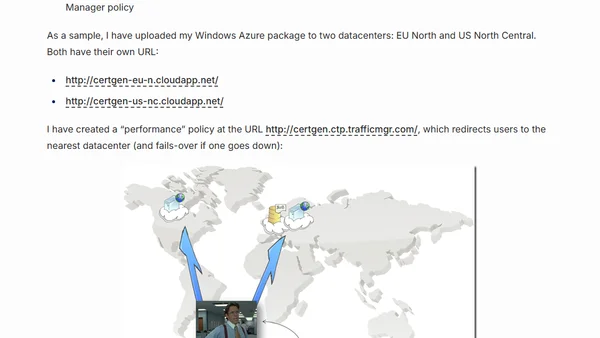 Geographically distributing Windows Azure applications using Traffic Manager