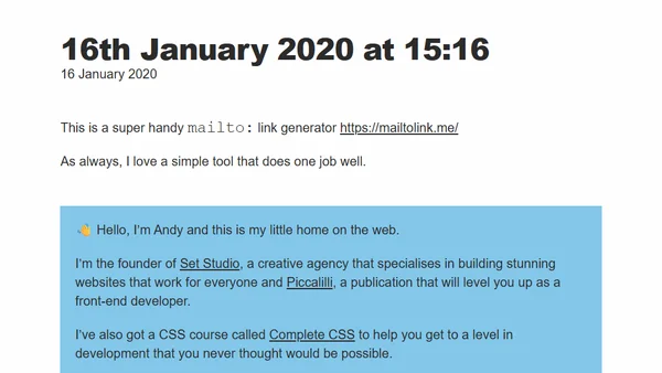 16th January 2020 at 15:16