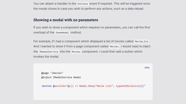 Blazored Modal Released