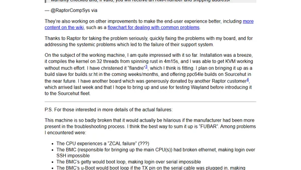 RaptorCS's redemption: the POWER9 machine works