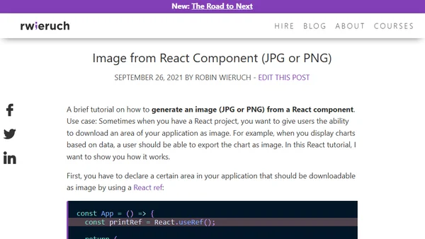 Image from React Component (JPG or PNG)