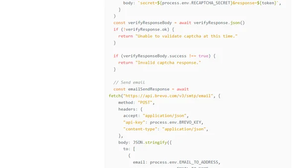 Email form sender with AWS Lambda, Brevo & reCAPTCHA