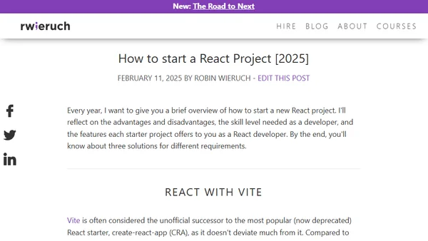 How to start a React Project [2025]