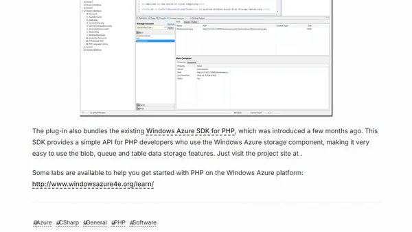 Windows Azure Tools for Eclipse for PHP developers
