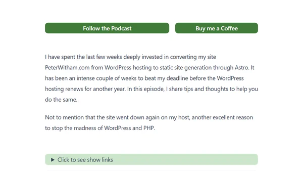 WordPress to Astro site conversion