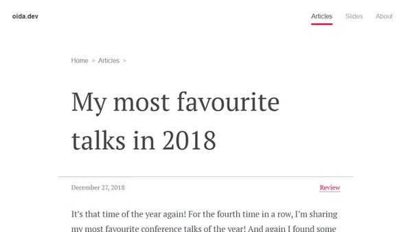 My most favourite talks in 2018