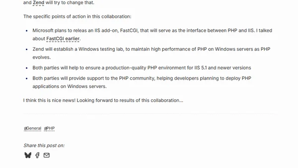 Microsoft and Zend collaborate on PHP for Windows