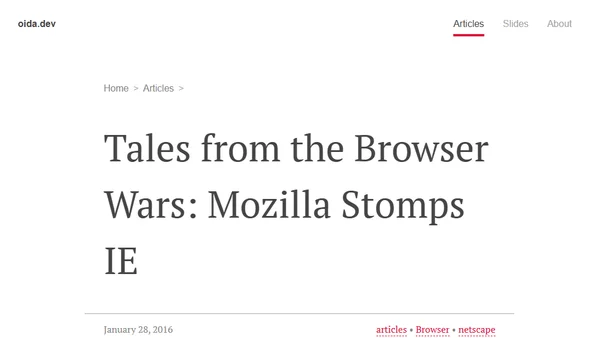 Tales from the Browser Wars: Mozilla Stomps IE