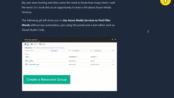 Use Azure Media Services to Find Filler Words