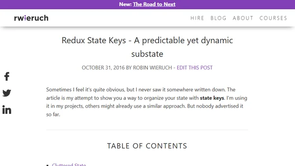 Redux State Keys - A predictable yet dynamic substate