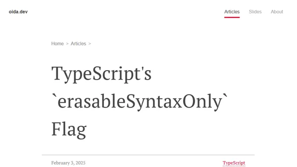 TypeScript's `erasableSyntaxOnly` Flag