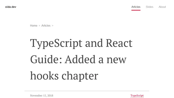 TypeScript and React Guide: Added a new hooks chapter