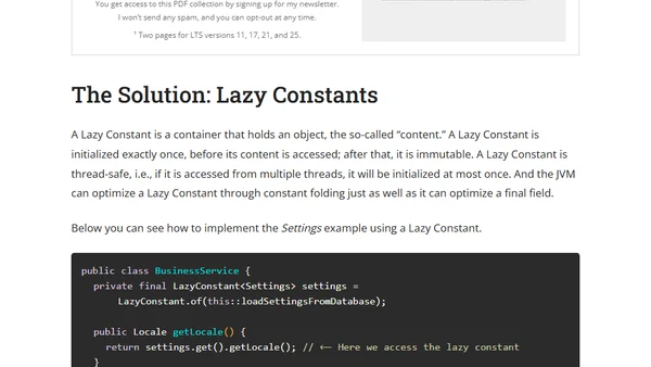 Lazy Constants in Java - Finally Initialize Values Safely!
