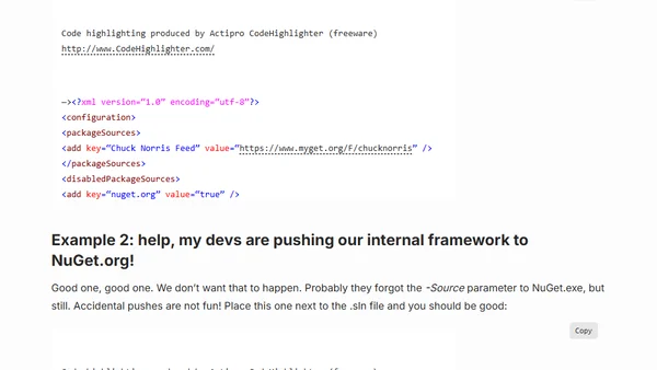NuGet Configuration File inheritance is awesome