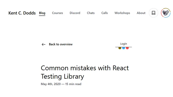 Common mistakes with React Testing Library
