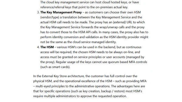 External Key Store vs Azure Managed HSM