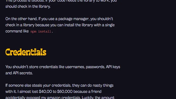 What not to save into a Git repository
