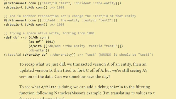 No, really, you can’t branch Datomic from the past (and what you can do instead)