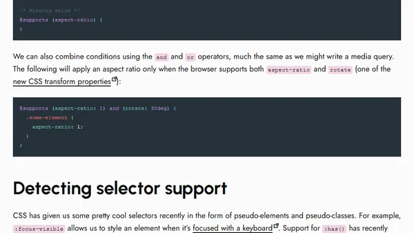 Detecting CSS Selector Support