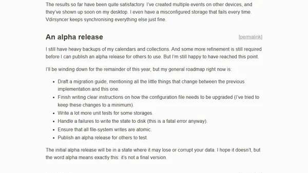 vdirsyncer: preparing for alpha version