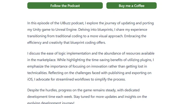 Update on porting my game from Unity to UnrealEngine