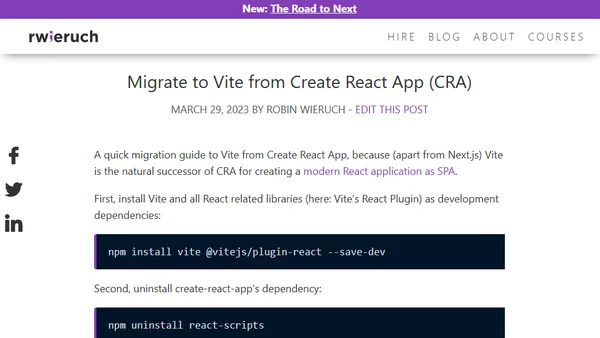 Migrate to Vite from Create React App (CRA)