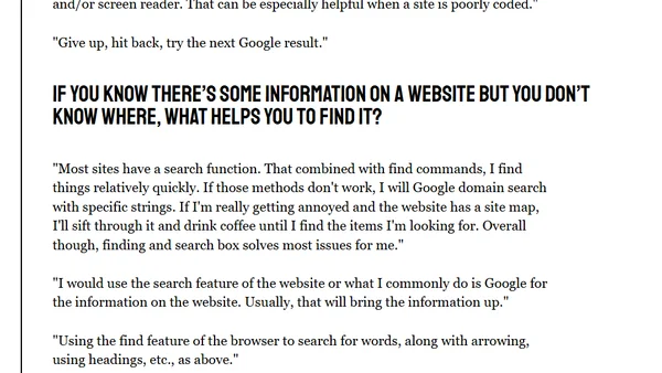 Responses To The Screen Reader Strategy Survey